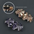 New Korean Colorful Crystal Butterfly Spring Hairpin Zircon Alloy Top Clip Horizontal Clip Elegant Women's Fashion Hair Jewelry.