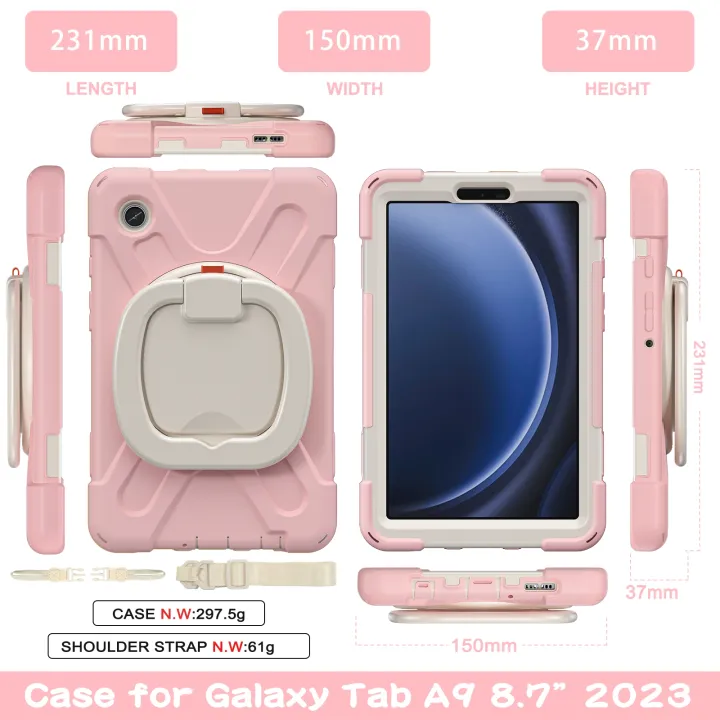 Silicone%20Hybrid%20PC%20Tablet%20Case%20with%20Holder%20&%20Shoulder%20Strap%20For%20Samsung%20Galaxy%20Tab%20A9%20-%20Image%202