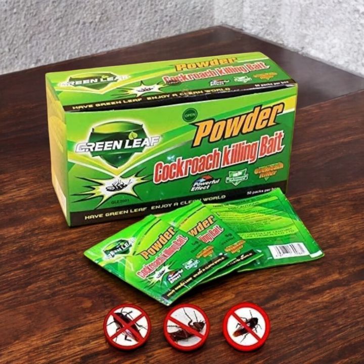 Green Leaf Cockroach Powder | 1-10 Pack Roach Bait | 5g Each | Best ...