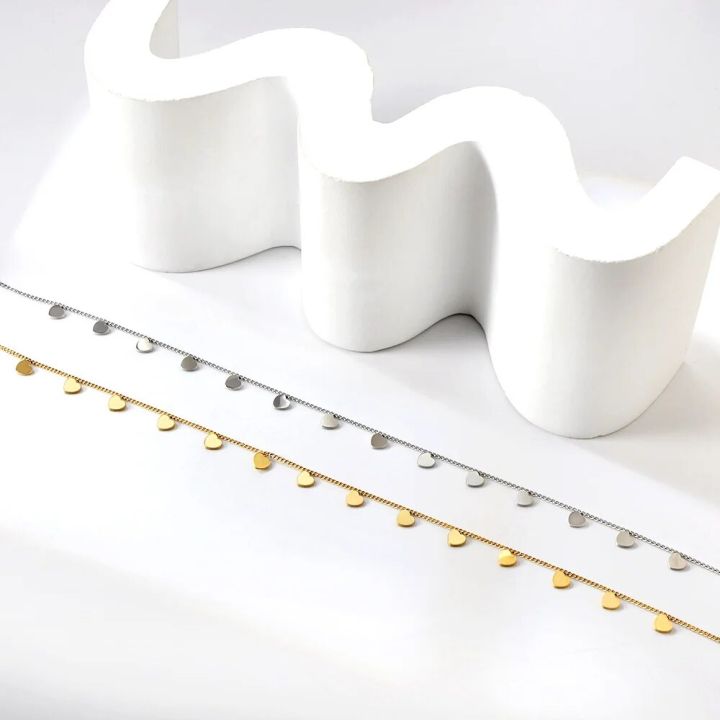LUXUSTEEL%20Women%20Mini%20Heart%20Shape%20Charms%20Anklets%20Stainless%20Steel%20Leg%20Chains%20Ankle%20Beach%20Foot%20Jewelry%20Holidays%20Accessories%20-%20Image%202