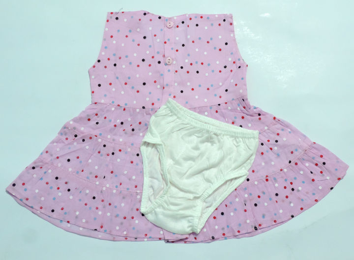 Baby%20Girl%20Cotton%20Sleeve%20Less%20Frock%20Soft%20Pleated%20Fabric%20-%20Image%203