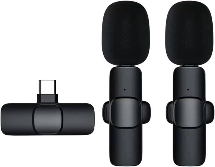 K9 Wireless Dual Microphone Professional Lapel Lavalier Microphone Remove Noise For Typ c