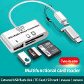【FUPANG】3 In 1 Reader TF/SD/U Disk/mobile Phone Camera Type-C Micro USB OTG Cable For Notebook. 