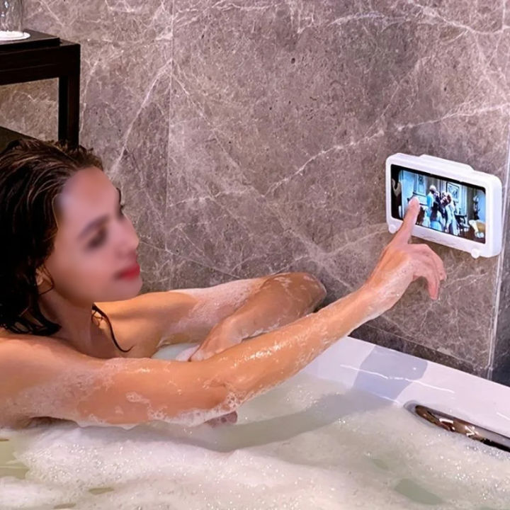 Waterproof Bathroom Phone Holder Wall Mount Holder Adjustable Shower Phone Case Stick on Wall Bathroom Toilet Phone Holder Stand