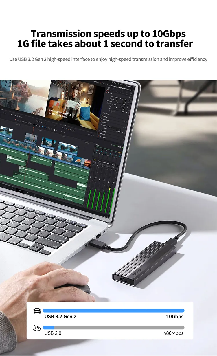 LEXAR E350 M.2 SATA/NVME SSD ENCLOSURE