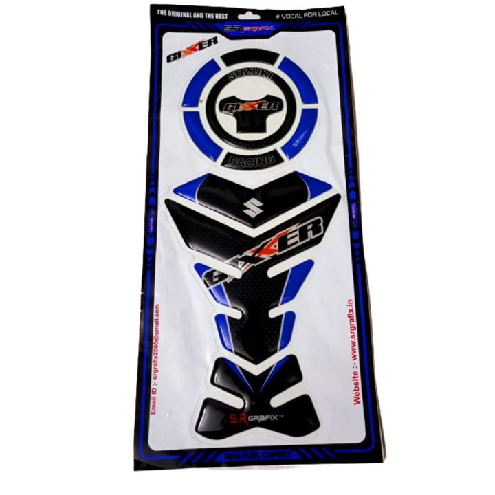 Oil Tank Pad Sticker For Motorcycle. Suzuky Gixxer Blue