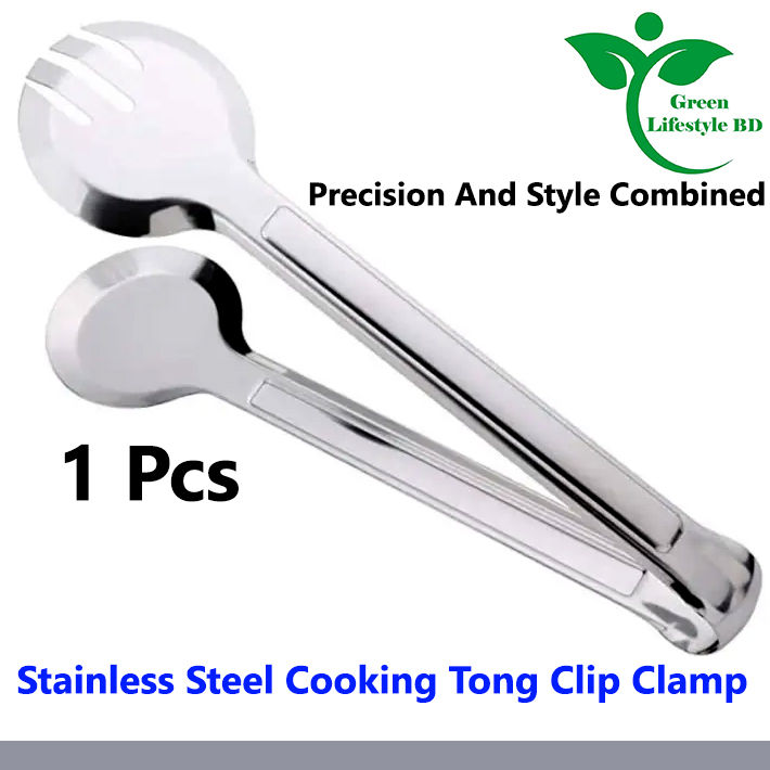 Stainless Steel 1 pcs Food Clip Non-slip Handle Frying Steak Tongs Barbecue Bread Clamps Kitchen Cooking Accessories