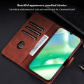 Biruiqu For Realme C33 New Business Minimalist Flip Style Leather Anti Fall Protective Back Cover. 