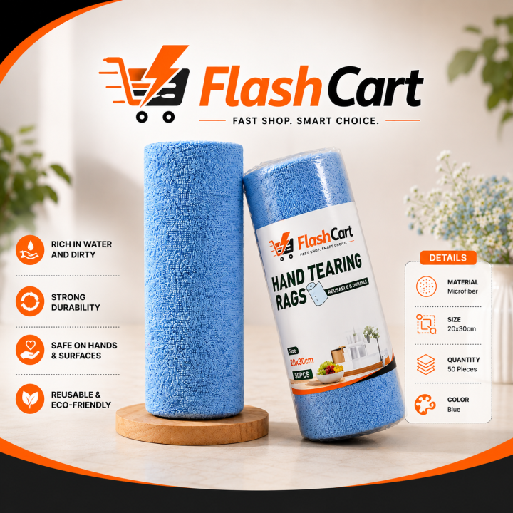 1 Roll(20pcs) 25x25CM Disposable Dish Rag, Microfiber Towel Roll, Hand Tear Cleaning Towel, Reusable Washable Microfiber Towel