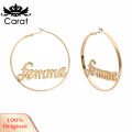 Women Geometric Femme Baby Letter Hollow Hoop Circle Earring Statement Jewelry. 