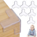 4Pcs Baby Bump-proof Table Corner Transparent Protective Cover T-shaped Transparent Anti-collision Sticker for Children Table Corner.