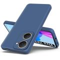 Vivo Y03/Y03T/Y18/Y18T/Y18i/Y18E Silicone Matte Flexible Soft Phone Case- Black , Blue - Phone Back Cover. 