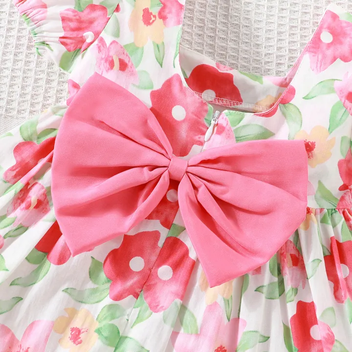 Summer%20New%20Baby%20Girl%20Dress%20Bubble%20Sleeves%20Square%20Neck%20Bow%20Summer%20Birthday%20Party%20Dress%20Sweet%20Princess%20Dress%20(0-3%20Year%20Old%20Girl)%20-%20Image%204