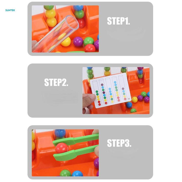 Color Matching Game Fine Motor Skill Toys Cognitive Birthday Gift Beads ...