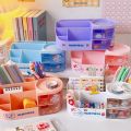 Kawaii Desktop Pen Holder for Girls Cute Storage Box Organizer Stationery Holder Pencil Holders Back To School Desk Accessories. 