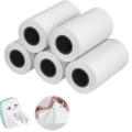 5 Pcs Thermal Sticker Paper Rolls For Thermal Printing 57X30Mm - Ideal For Mini Thermal Printers And Label Printing - Waterproof And Oil-Proof. 