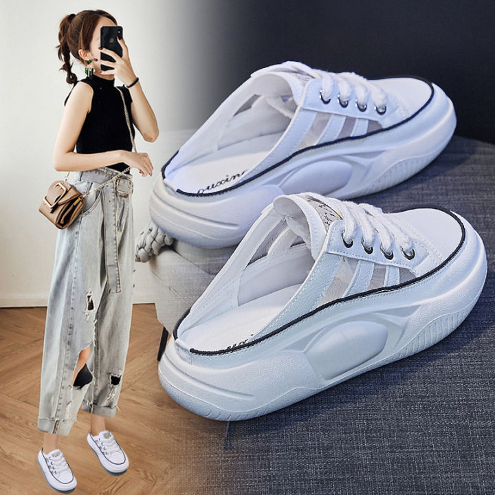 ins Half Pallet Little White Shoes Women's 2024 Summer New Student
