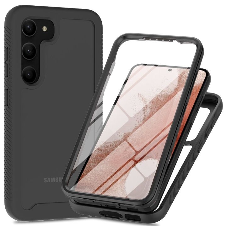 lthmy for Samsung Galaxy S23 Built-in Screen Protector Full Body Rugged Shockproof Case Cover
