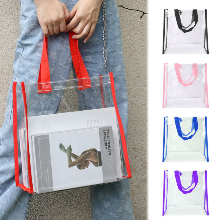 Pvc Waterproof Casual Fashion Clear Vinyl Bag Transparent See Through PVC Purse Handbag Crossbody Messenger Bag Daraz .bd