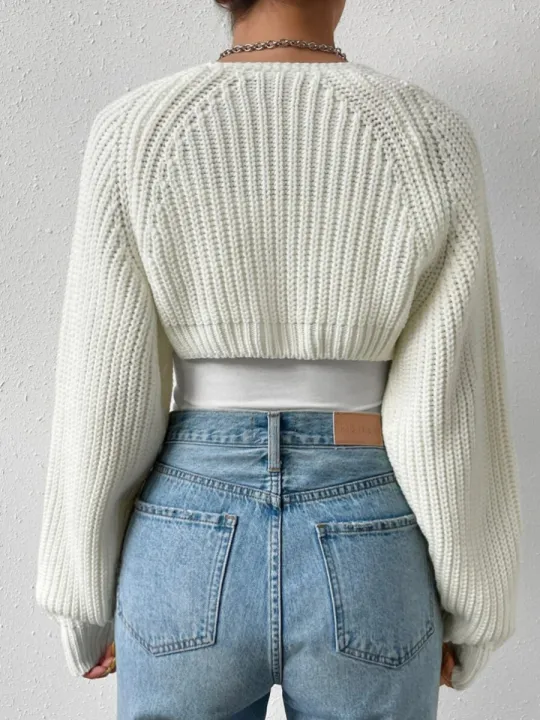 Women's%20Fashion%20Ultra-Short%20Crochet%20Cardigan%20Casual%20Solid%20Long%20Sleeve%20Sweater%20Knitwear%20Cropped%20Tops%20Ribbed%20Shrug%20Sweaters%20-%20Image%203