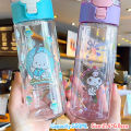 550ml/18.6oz Cute Sanrio Water Cup Cartoon Flip Top Transparent Water Bottle Suitable For Outdoor Sports Fitness Travel. 