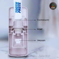 RAISA Automatic Toothpaste Dispenser and Brush Holder Set Wall Mountable Bathroom Organizer with Dust Proof Toothbrush Storage.