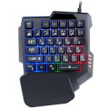 One Handed Gaming Keyboard Rgb Backlit 35 Keys Portable Mini Gaming Keypad Ergonomic Game Controller For Pc Gamer, USB, Black. 