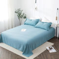 Washed Cotton Flat Sheet Cadar Queen King Size Bed Sheets Solid Color Bedding Flat Bedsheet. 