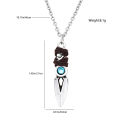 New Game Valorant Pendant Fashion Jett Knife Necklace Inlay Blue Crystal Gamer Jewelry for Brother Boyfriend Cosplay Gift. 