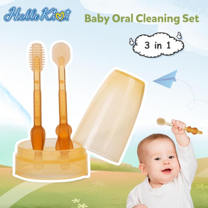 HelloKimi Baby Oral Cleaner in Silicone Baby Toothbrush