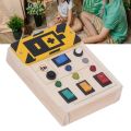LED Light Button Switch Toy, Interesting Light Up Sensory Board Educational Noiseless Small Color Recognition for Girls for Travel.