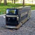 1:32 Double-decker Bus Model Alloy Diecast Pull Back Higation Double Sightseeing Metal Bus Toy Vehicle Kids Toys For Boy. 