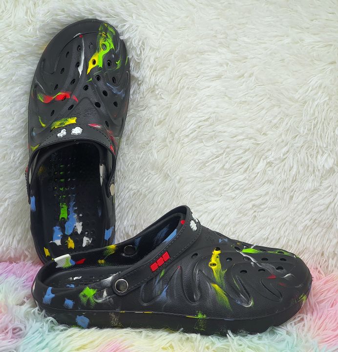 Mens New Tie Dye Rainbow Splash Casual Comfortable Outdoor Clog