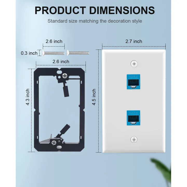 Ethernet%20Wall%20Plate%20with%20Low%20Voltage%20Mounting%20Bracket,Single%20Gang%202%20Port%20Cat6%20Keystone%20Ethernet%20Cable%20Wall%20Outlet%20-%20Image%206
