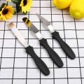 3pcs Set Stainless Steel Butter Cake Cream Smoother Spatula Fondant Pastry Tool. 