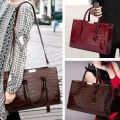 Crocodile Print Women Handbags Purse Tote Bags Adjustable Strap Top Handle Bag Large Capacity Crossbody Bags Work Travel Gift. 
