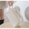 Double Zipper Toast Travel Makeup Bag for Women Cosmetic Bag Large Capacity Makeup Bag Storage Organizer PU Leather Toiletry Bag.