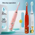 Children's Electric Toothbrush With 6PCS Replacement Brush Heads Ultrasonic Sonic Vibration Tooth Brush Oral Cleaning Tools. 