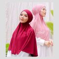 Hijab Instan Bergo Jersey Zakia Jumbo Bergo Instan - women hood - Hijab Muslimah /Kerudung Bergo - instant hood.