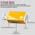 USB 2.0 4 in 1 Multi Memory Card Reader for SD/SDHC/Mini SD/MMC/TF Card/MS/SD Ultra/RS-MMC/HS-MMC/MS Pro Laptop Accessories. 