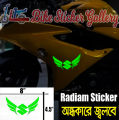 Bike Radium Sticker - S Sujuki Wings Logo / Glow in the dark ( Waterproof & Premium quality)/ Bike Sticker Gallery. 
