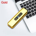USB Electric Lighter Rechargeable Windproof Cigarette Lighters Smoking Tools Ultra-Thin Men's Gift. 