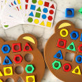 Children Puzzles Geometric Shape Quick Matching Board, Color & Shapes Puzzles Learning Games Toy for Kids Boys Girls. 