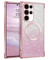 【Buried Buzie】ROCK Gradient Glitter Magnetic Case For Samsung Galaxy S24 S23 S22 S21 Ultra S20 FE Wireless Charging Cover For Samsung S24 Plus.