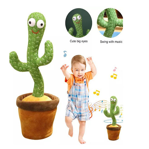NiceBorn Dancing Cactus Plush Toys Shake Funny Early Education Toy 120 English Songs Cute Plush Toy playing with babies