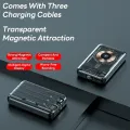 Magnetic 80000mAh Power Bank Super Fast Charging 10W Wireless Charging PD 20W Mobile Portable Battery with Three-Wire Stand. 