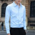 White Shirt Men's Long-sleeved Trend Business Slim Handsome Office Shirts Professional Formal Solid Plus Size Casual Shirt Tops.