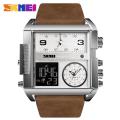 Skmei fashion men watch sports leather quartz waterproof digital watches for men 1391.