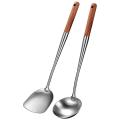 Wok Spatula and Ladle Tool Set, 17 Inches Spatula for Wok, Stainless Steel Wok Spatula Exquisite Product. 