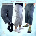 2 Pieces Pack Comfortable Cotton 3-Quarter Sleeping Trouser Pant For Men(2-Piece)/ Milinas Mart. 